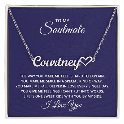 Heart Name Necklace - For Soulmate By My Side